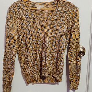 Michael Kors Yellow and Black Long Sleeve Top